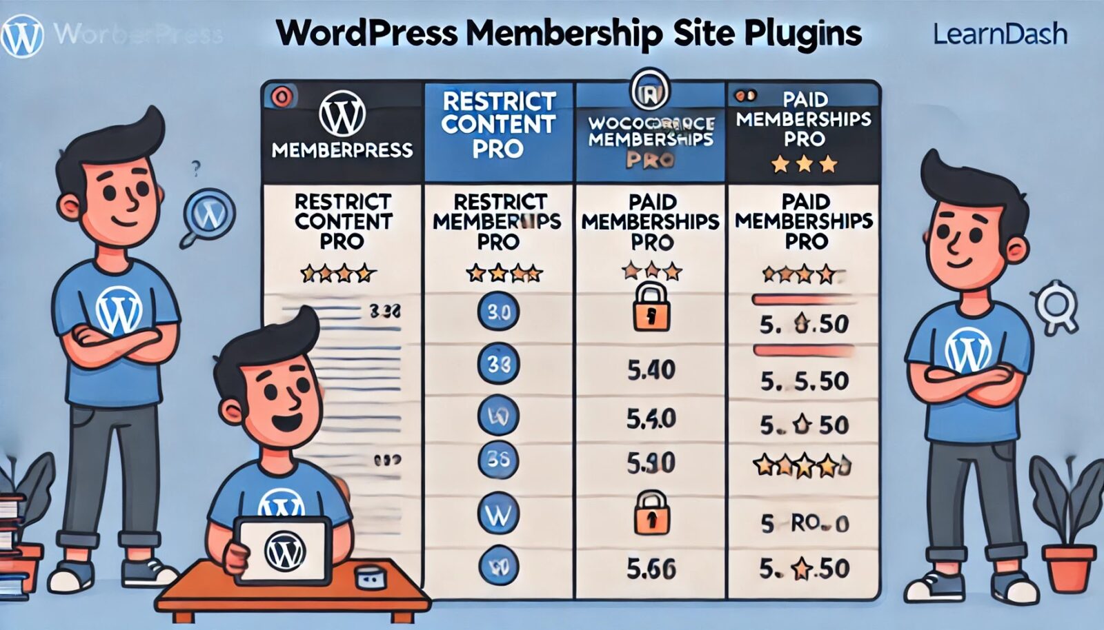 この記事「WordPressで人気の会員制サイトプラグイン徹底比較【おすすめトップ5】」の内容を補完する画像です。