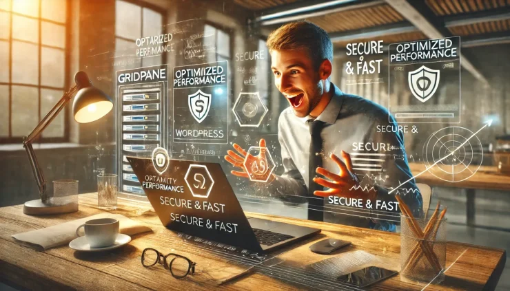 この画像は、GridPane WordPress Hostingの最適化されたパフォーマンスとセキュリティ強化を象徴的に表現しています。
