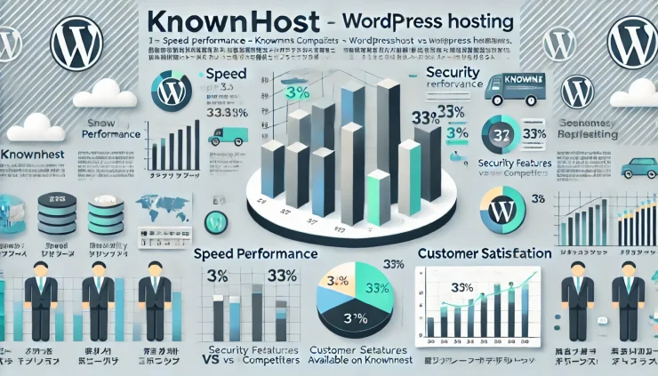 **このインフォグラフィックは、KnownHostのWordPressホスティングの速度、セキュリティ機能、顧客満足度について、他社との比較をわかりやすく示しています。**