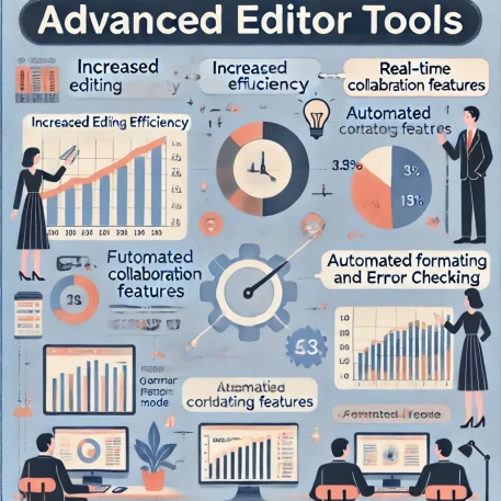 **このインフォグラフィックはAdvanced Editor Toolsの主な利点と機能を視覚的に示し、効率化と共同作業の価値を強調しています。**