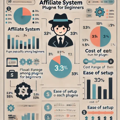 このインフォグラフィックは、アフィリエイトシステムプラグインの比較を視覚的に説明し、初心者にとって最適なプラグイン選びの参考になります。