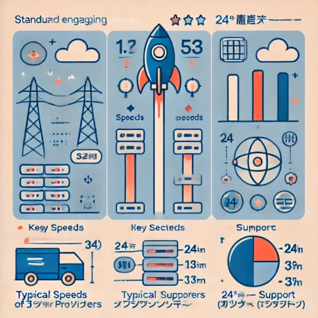 **このインフォグラフィックは、サーバー比較の際に重要な「速度」「無制限プランのリスク」「サポート体制」に関するポイントを分かりやすくまとめています。**  **キャプション:** 
サーバー選びの要点を視覚的に整理し、理解を助けるインフォグラフィック。