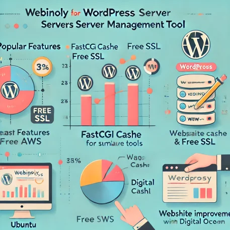 このインフォグラフィックは、Webinoly WordPressサーバー管理ツールの特徴と利点を視覚化し、他のツールとの比較を簡潔に示しています。 